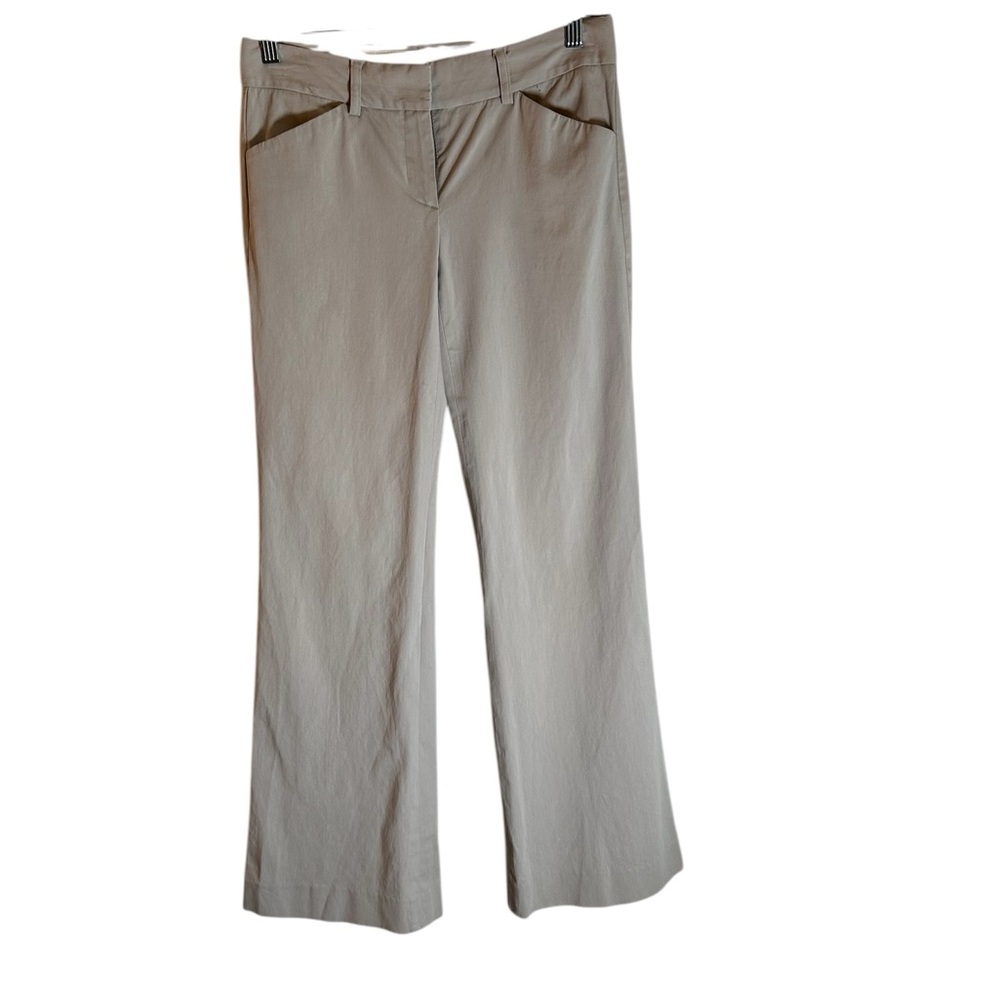 Theory cotton stretch slack trousers, beige/tan. Size 2